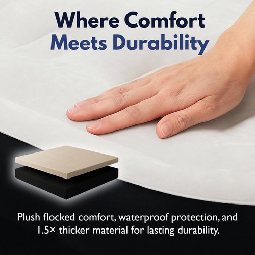 King Koil Luxury Twin Air Mattress - Built-In Pump, 20” Double High, Waterproof, 1-Year Warranty