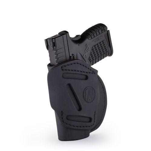 1791 GunLeather 4-Way XDS Holster - OWB and IWB CCW Leather Gun Holster - Right Handed - Fits Springfield XDS, S&W MP9 Shield, Ruger SR9c, LC9, SR40 and Walther PPS (Size 3)