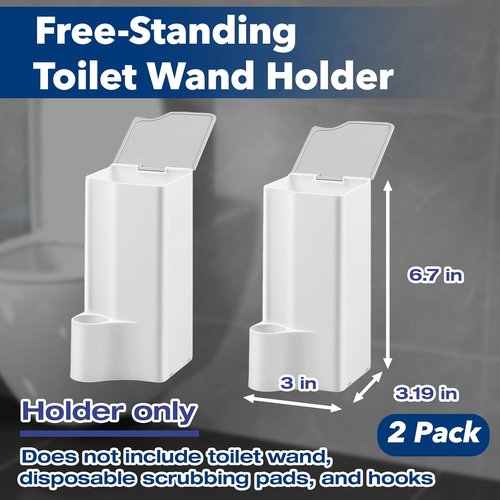 Clorox Toilet Holder - Space-Saving Wall-Mount & Free-Standing Storage for Disposable Pads | 2-Pack