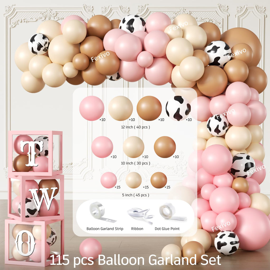 Fexivo 300pcs This Ain't My First Rodeo It's My Second Complete Party Set, for 25 Guests, Rodeo Western Cowgirl 2nd Birthday Decorations for Girl, Includes Plates Backdrop Balloon Arch Tablecloths