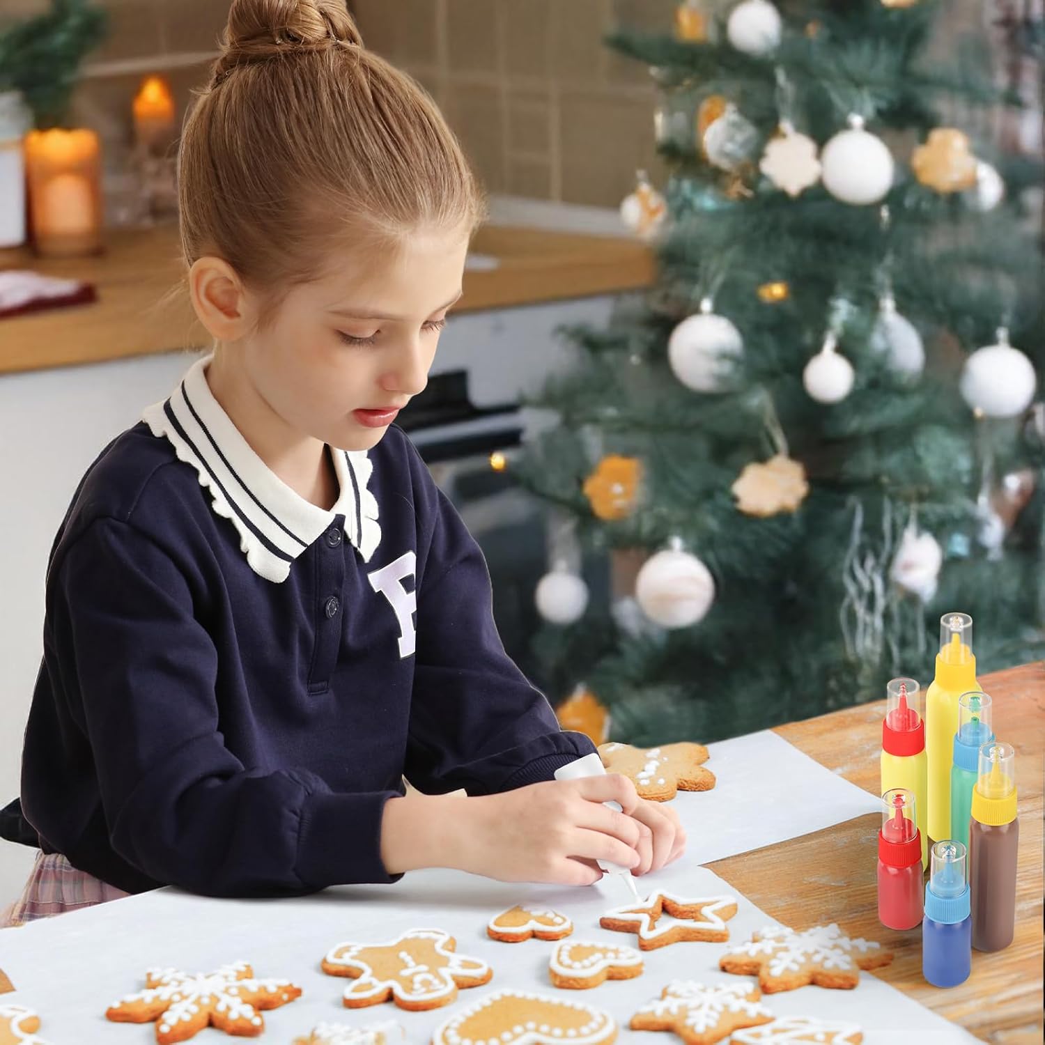YGDZ Icing Bottle Set - 10 PCS Easy Squeeze Decorating Bottles for Cookies | 1, 2 & 4 Ounce Sizes