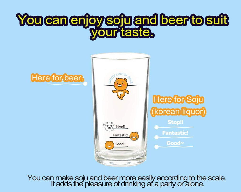 Mini Clear Glasses For Alcohol Drinks Set of 4(soju beer glass 소맥잔),Korean Soju Shot Glasses Set Character Soju Beer Glass, Best Gift For Party, Dishwasher Safe Clarity Glassware, Korean Gift