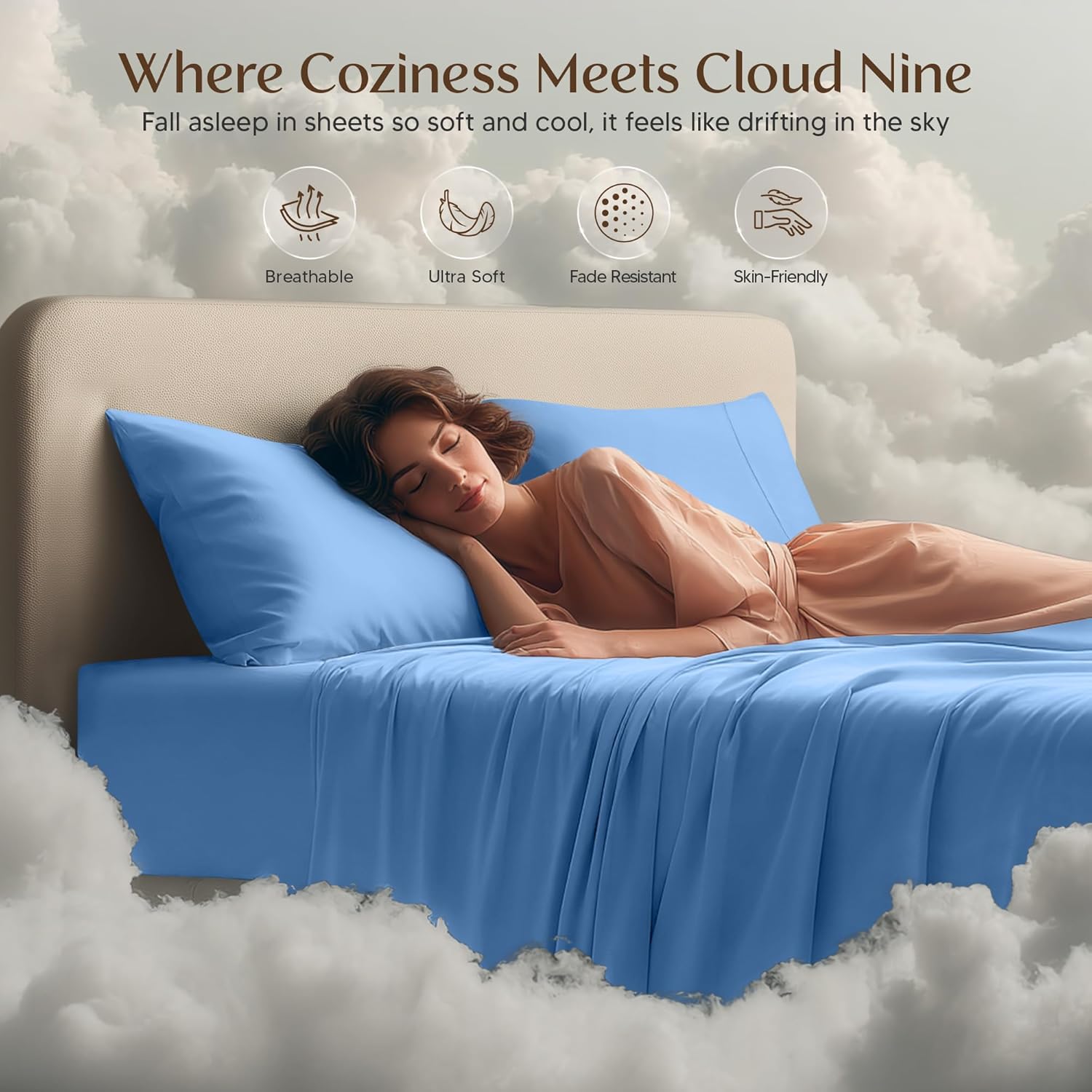 Utopia Bedding King Size Sheet Set - Soft & Breathable Microfiber, 4-Piece in Dutch Blue