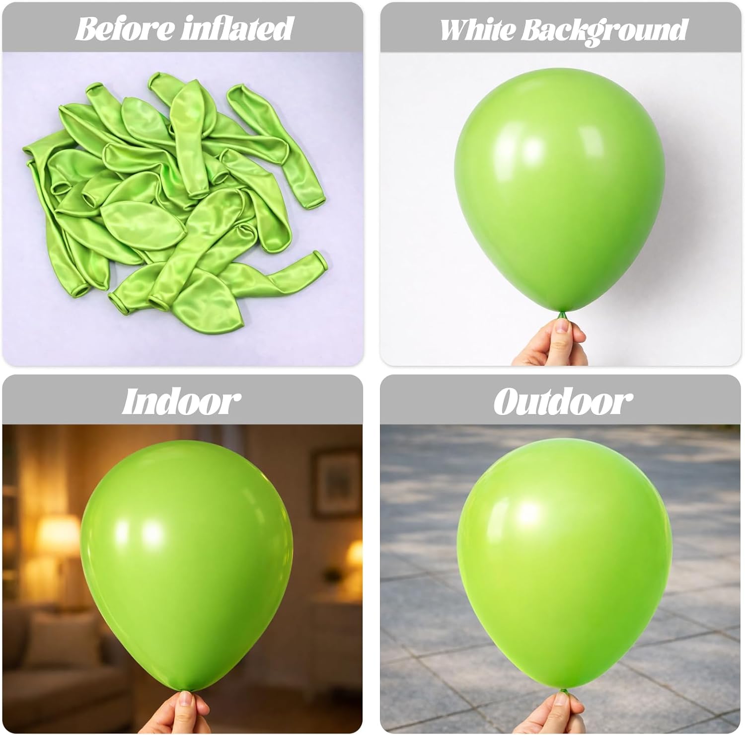 Voircoloria Lime Green Balloons - 12-Inch Latex Party Balloons | 66-Pack for St. Patrick's Day & Celebrations