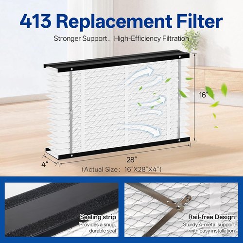 AprilAire 413 Replacement Air Filter - MERV 13 HVAC Furnace Filter | 16x25x4 Inches