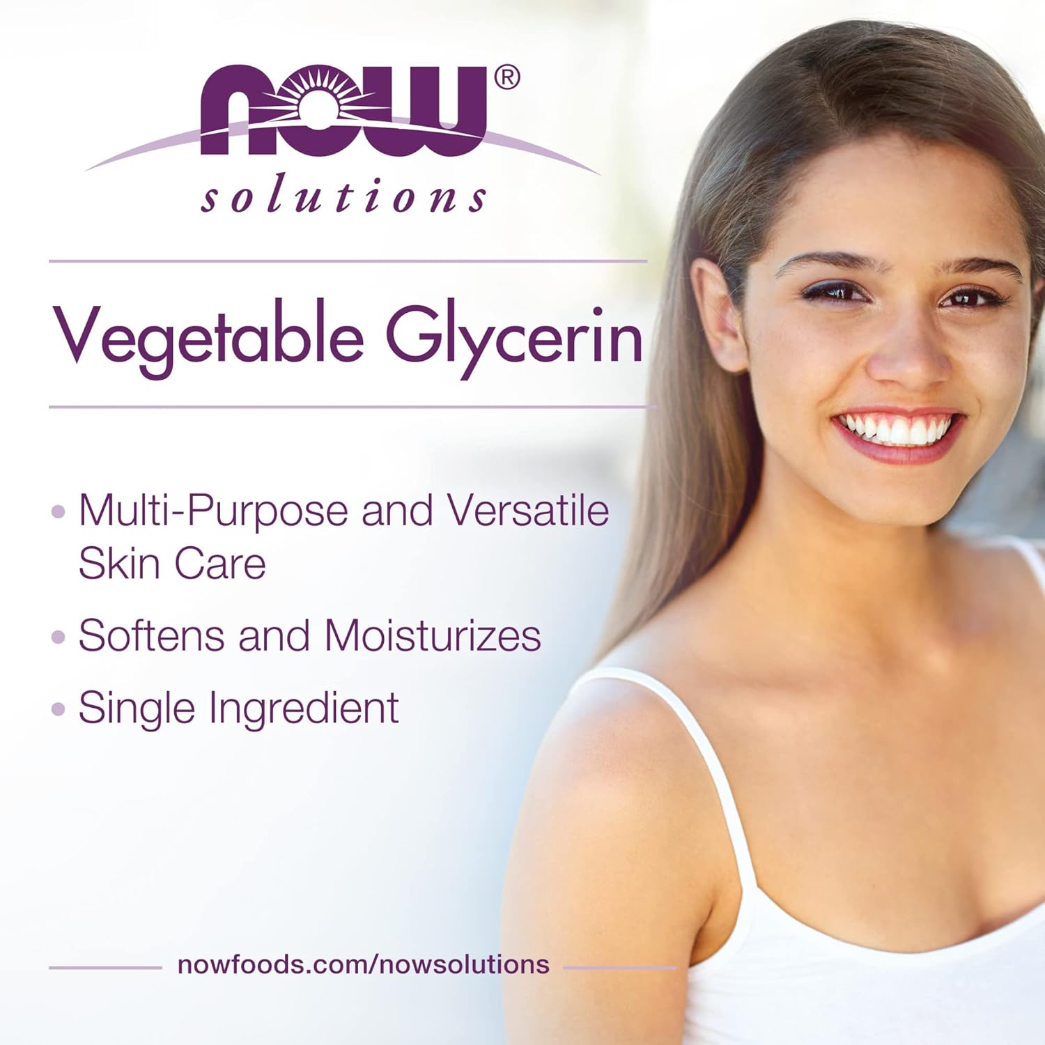 NOW Solutions Vegetable Glycerin - 100% Pure Skin Care Moisturizer | Softening & Hydrating, 4-Ounce
