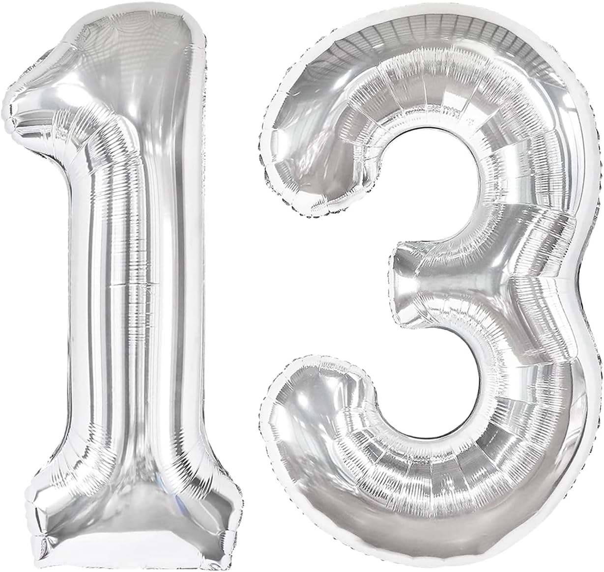 Silver Number 13 Balloon - 40 Inch Birthday Decoration for Kids | Perfect for 13th Birthday Parties