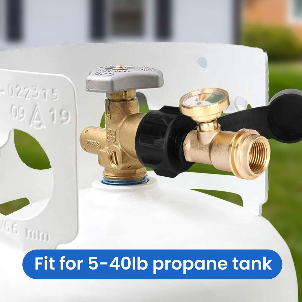 Propane Tank Gauge by [Brand Name] - Accurate Level Indicator & Leak Detector for 20lb Tanks | Solid Brass, 2 Pack