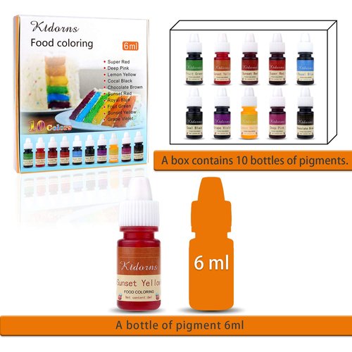 Food Coloring Variety Kit by [Brand Name] - 10 Vibrant Liquid Colors for Baking, Decorating & Slime | 0.25 fl. oz. Bottles