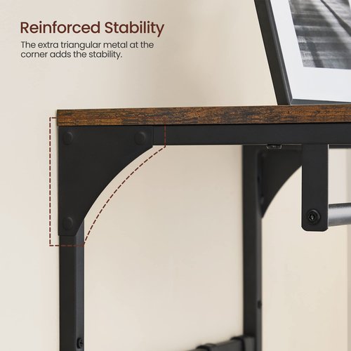 VASAGLE Laundry Room Shelf Wall Mounted, Coat Rack Shelf, with 8 Removable Hooks, for Entryway, Living Room, Kitchen, Bedroom, 15.7 x 9.4 x 9.4 Inches, Rustic Brown and Black ULCR103B01