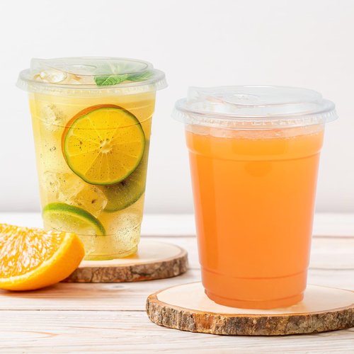 Clawsoff 16 oz 100 Pack Clear Plastic Cups with Lids, Sturdy Iced Coffee Cups with Sip Lids, Disposable Food Safe Smoothie Cup for Cold Drinks, Juice, Milkshake