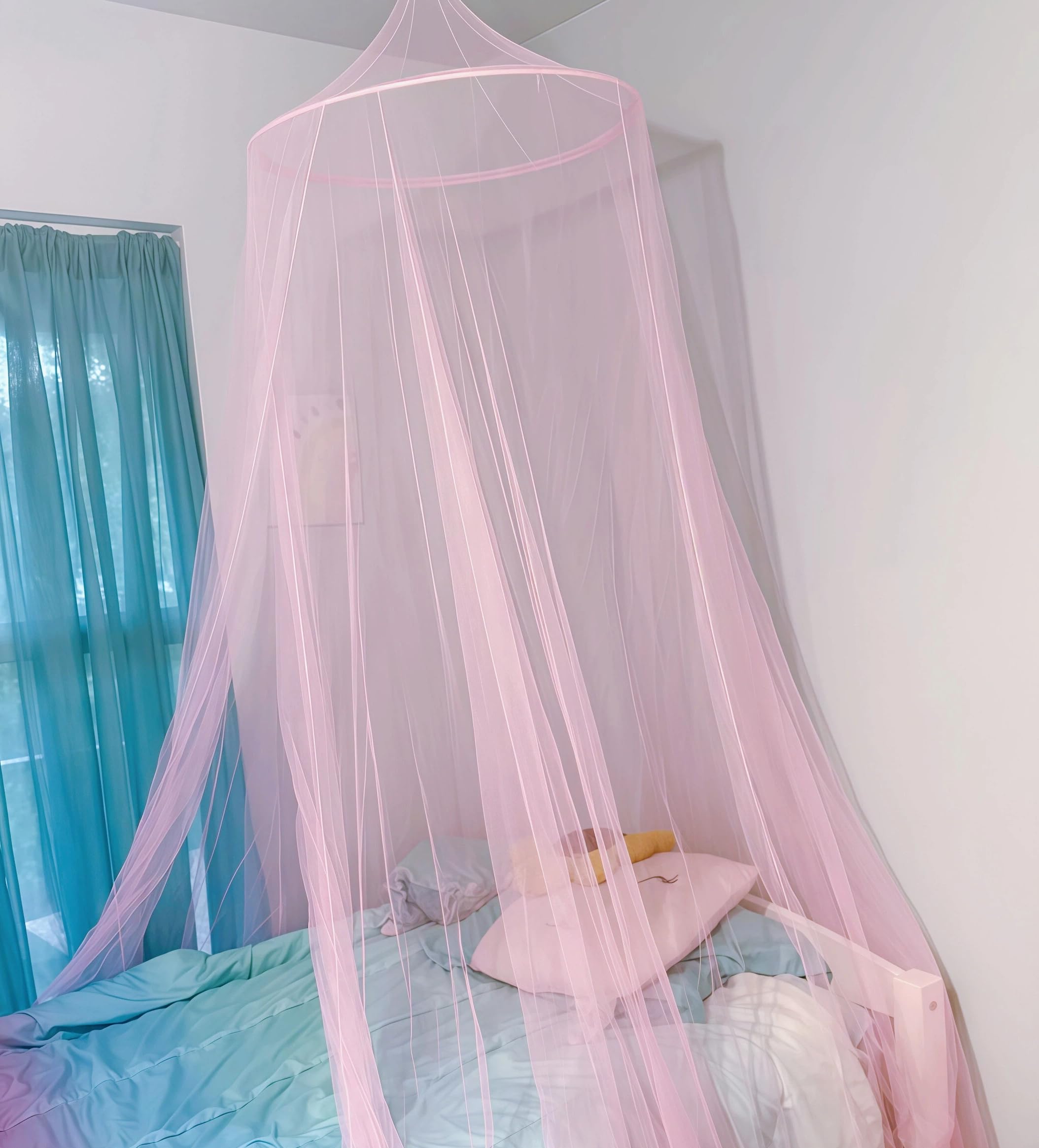Daksha Princess Pink Bed Canopy for Girls, Dreamy Canopy Net Fits Most Single, Twin, Full and Queen Size Bed, Room Decor, Kids Bedroom Accessories