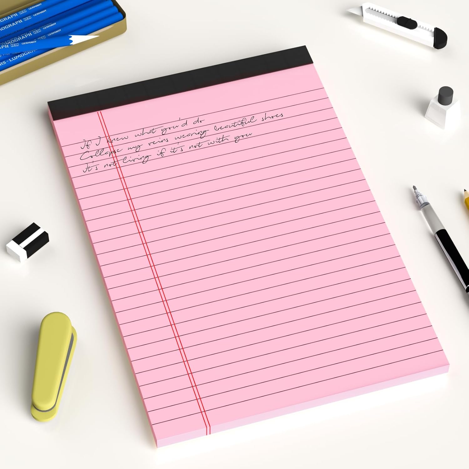 Skiennix 5-Pack Small Note Pads - 5x8 College Ruled Perforated Writing Pads | 30 Sheets Each