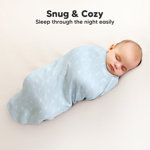 Bloom Organic Muslin Swaddle Blankets - Soft & Breathable 4-Pack for Newborns | Perfect Baby Gift