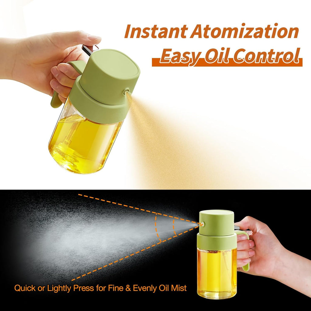 YARRAMATE Mini Oil Sprayer - Premium 6.8 OZ Food-Grade Olive Oil Spray Bottle | Portable Kitchen & BBQ Mister (Green)