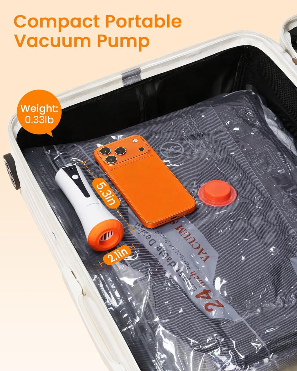 Skiennix Vacuum Seal Bags - 15 Pack Compression Space Saver Bags with Rechargeable Cordless Pump for Travel & Storage