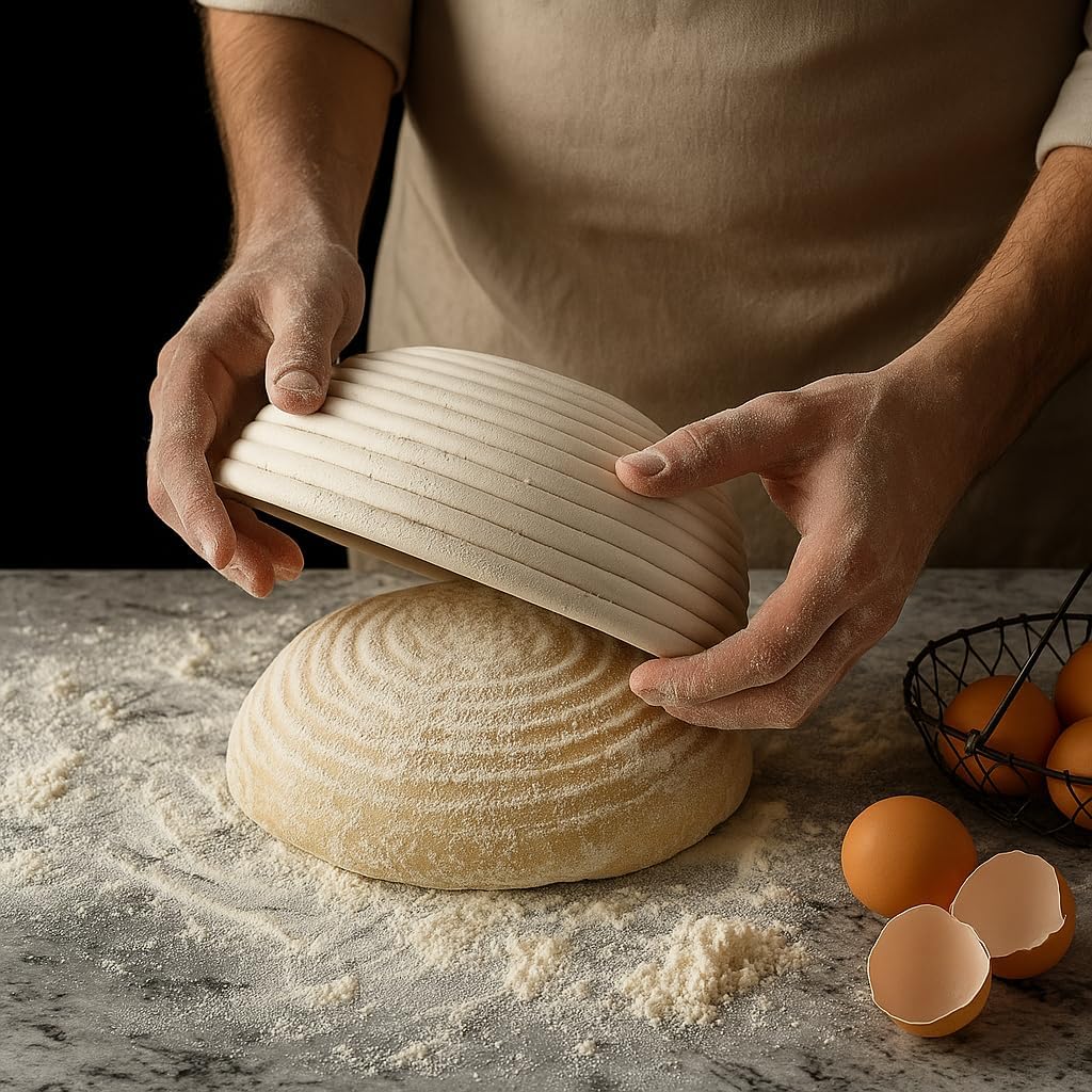 Saint Germain Bakery Premium Round Bread Banneton Basket - Set of 2 | 9" with Liner for Perfect Dough Rising
