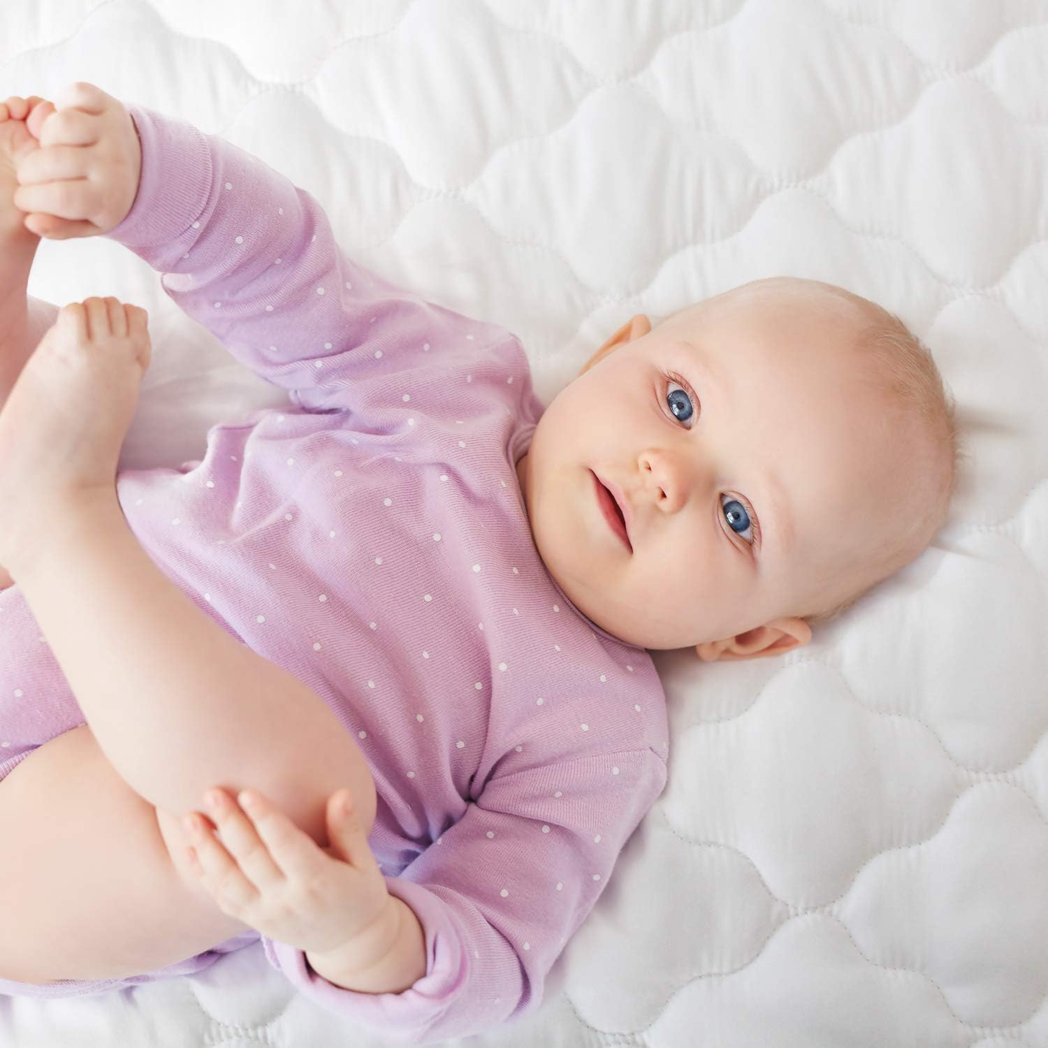 Skiennix Waterproof Crib Mattress Protector - Soft Cotton Fabric for Toddler Mattresses | Ideal for Boys & Girls