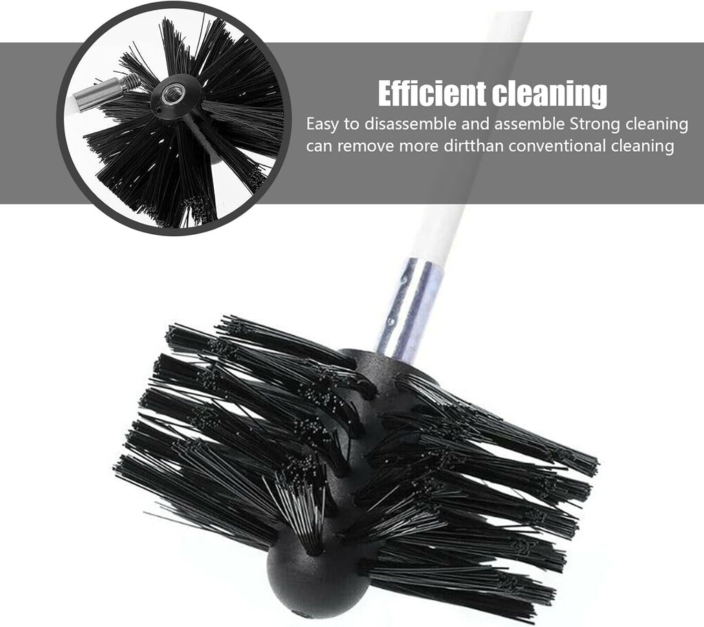 ZDHQLHJ Chimney Brush Cleaning Kit - 15-Piece Set with 12 Flexible Nylon Rods for Efficient Hearth & Ventilation Cleaning