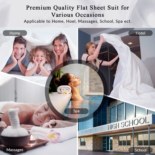 Royale Linens Queen Flat Sheet - Ultra Soft Brushed 1800 Microfiber Flat Sheets Only - Wrinkle Free & Stain Resistant - Hotel Quality Top Sheet for Bed (Queen, Aqua)