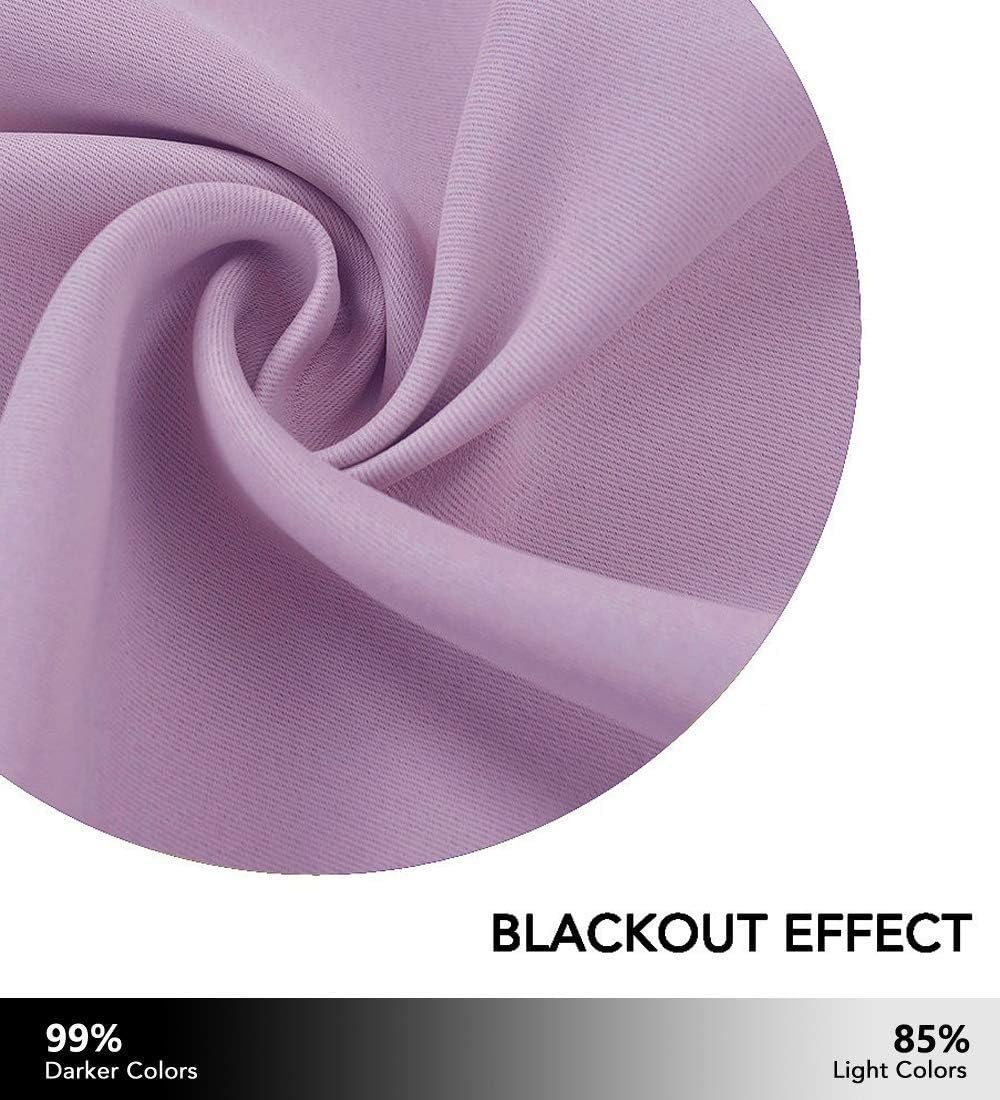 NICETOWN Blackout Curtains - Thermal Insulated Room Darkening Drapes for Living Room | Lilac, 2 PCs, W42 x L63 Inches