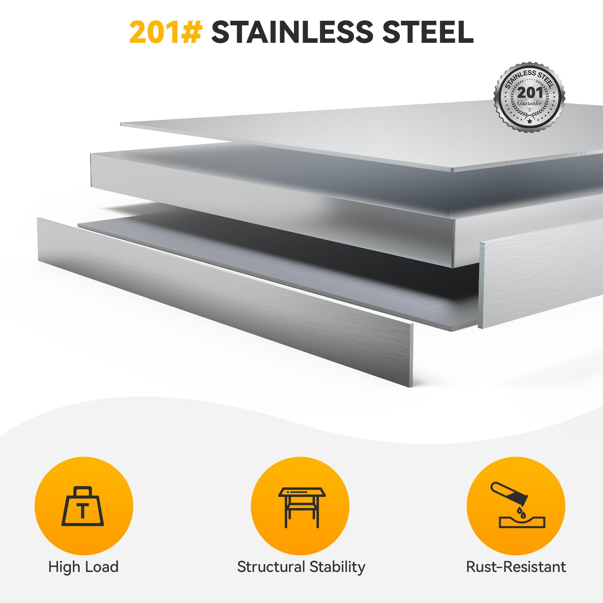 DWVO 30x24in Stainless Steel Table, NSF Metal Prep Worktable with Adjustable Shelf for Kitchen Restaurant Hotel Garage Warehouse Home