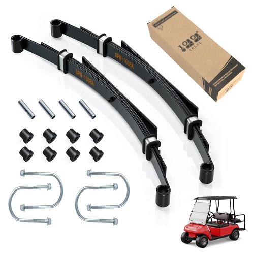 9.99WORLD MALL Golf Cart Heavy Duty Rear Leaf Springs Kit with Bushings & Sleeves, Replacement for Club Car DS 1982-Up Gas & Electric, OEM# 1014675, 1012303, 105583