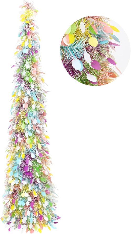 JIALEIXI 5ft Christmas Pencil Tree - Festive Egg Decorations for Home Holiday Parties & Easter Decor