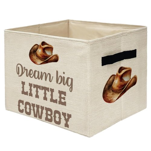 ATBWGT Western Cowboy Nursery Storage Bins Box, Toybox for Boys, Little Cowboy Western Foldable Storage Baskets Organizer for Bedroom Bathroom Boys Room Dorm Clothes Toys Books