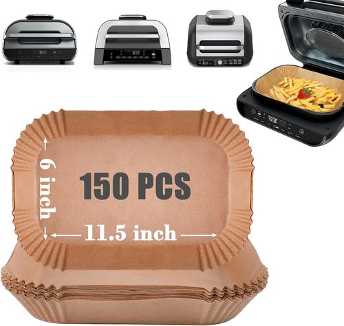 GOAUS Parchment Paper Liners - 150 Disposable Rectangle Accessories for Ninja Foodi XL Air Fryer