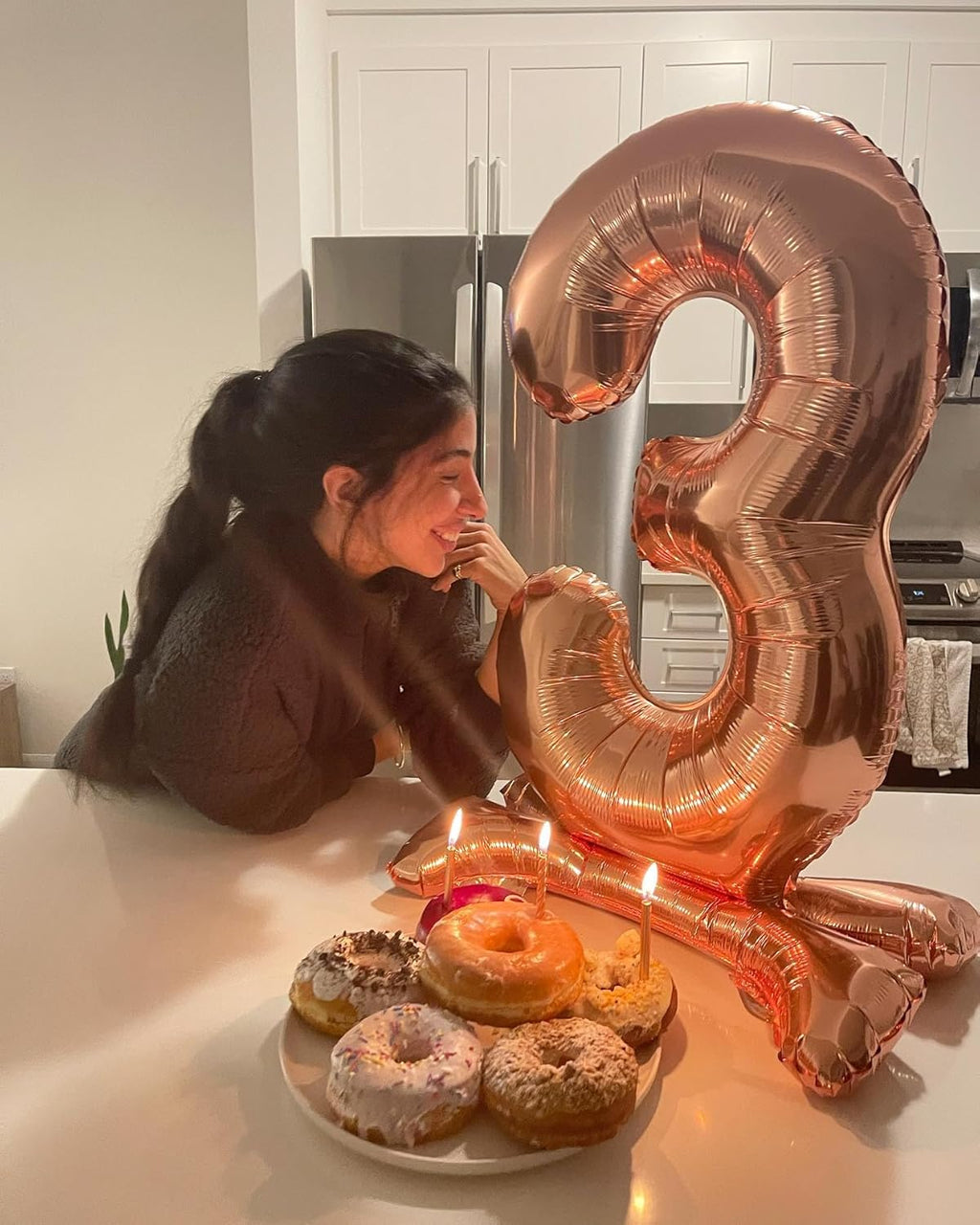 Rose Gold Number 7 Balloon - 40 Inch Birthday Decoration for Kids & Adults | Perfect for 7th Birthday Parties