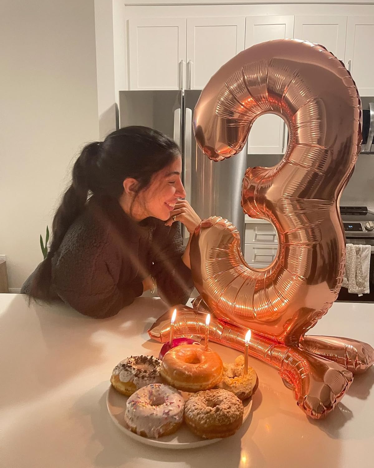 Rose Gold Number 7 Balloon - 40 Inch Birthday Decoration for Kids & Adults | Perfect for 7th Birthday Parties