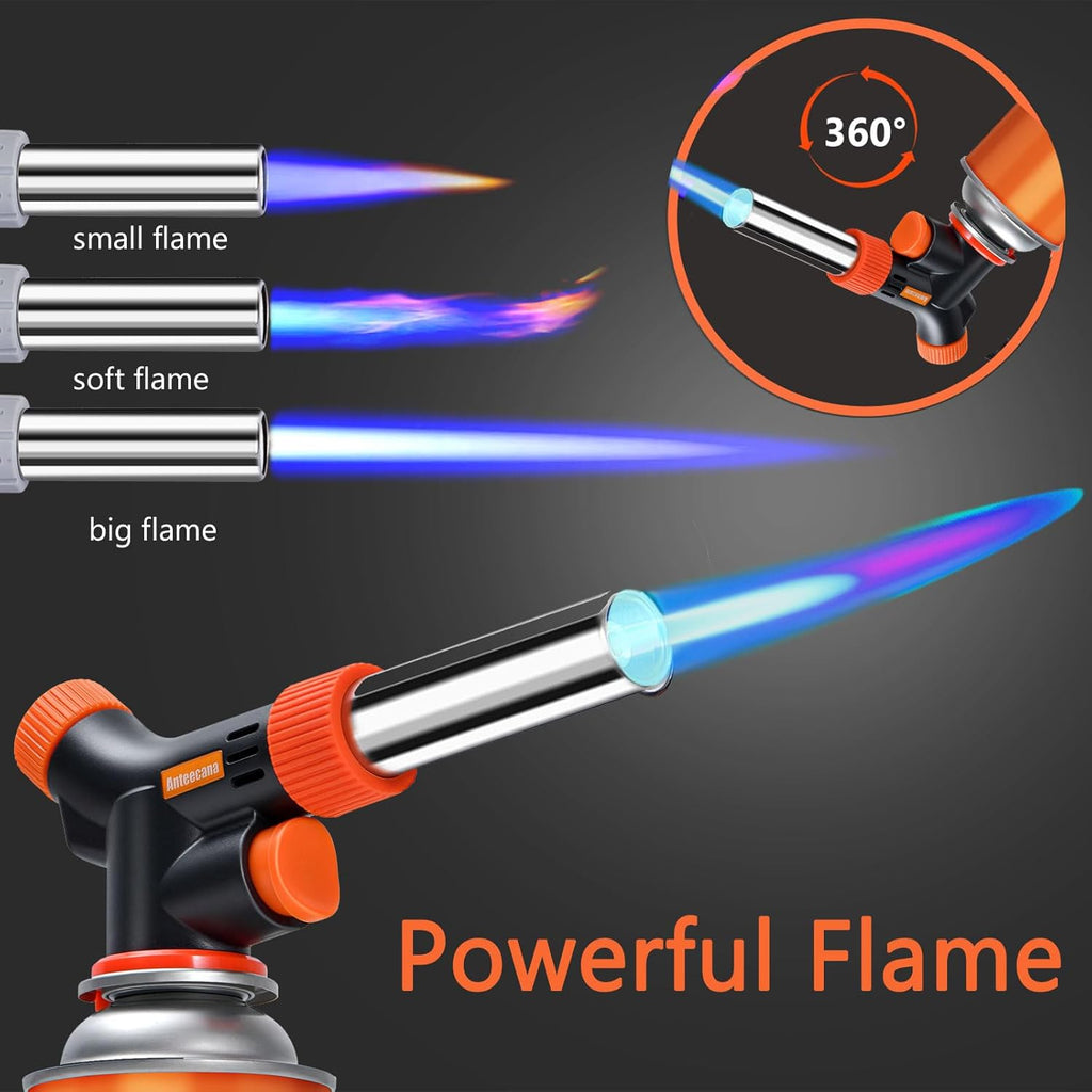 Upgrade Culinary Professional Kitchen Cooking Torch - Adjustable Flame for Versatile Use | Butane Gas Not Included