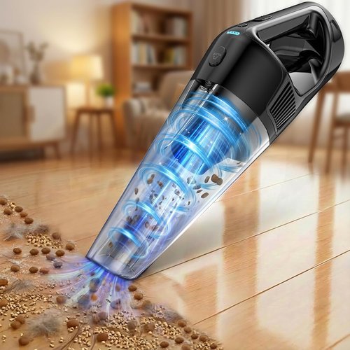 Handheld Vacuum - 26000Pa Strong Suction | 15-Min Fast Cleaning, 1000mL Dust Cup, Cordless Design