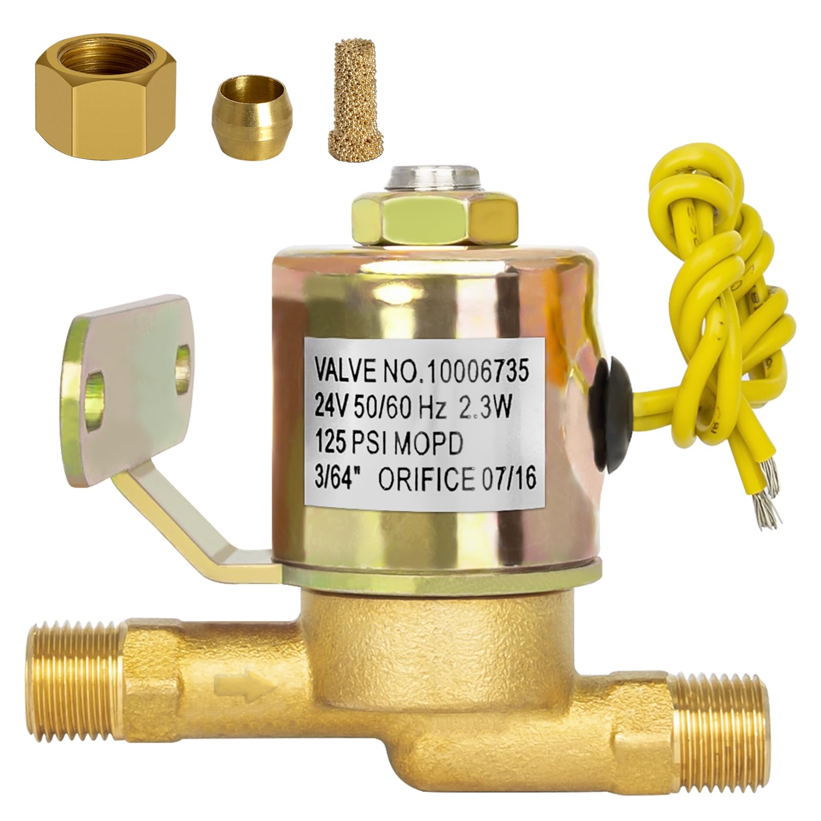 4040 Solenoid Valve for Humidifier - 24V Water Valve Compatible with April aire Whole House Humidifier Models 400 500 600 700 220 224 - Replaces B2015-S85 B2017-S85, Yellow