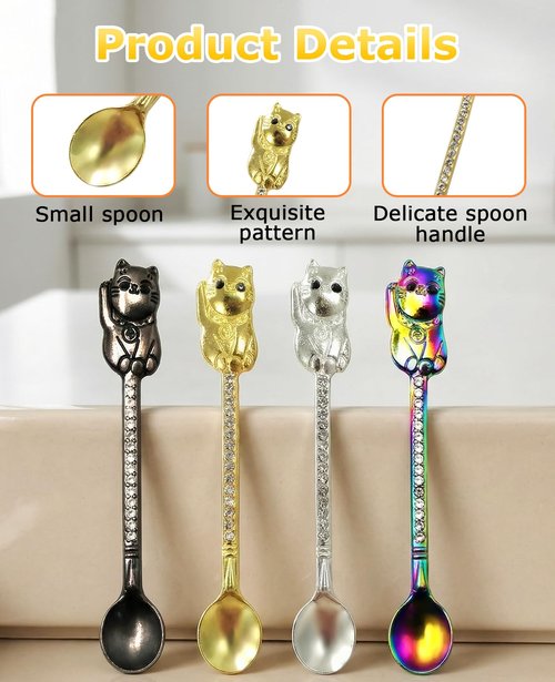 Geyynow 10 Pcs Mini Spoon Keychain, Metal Tiny Shovel Spoons for Home Kitchen Spices, Necklace Charms Pendants Diy Craft Making