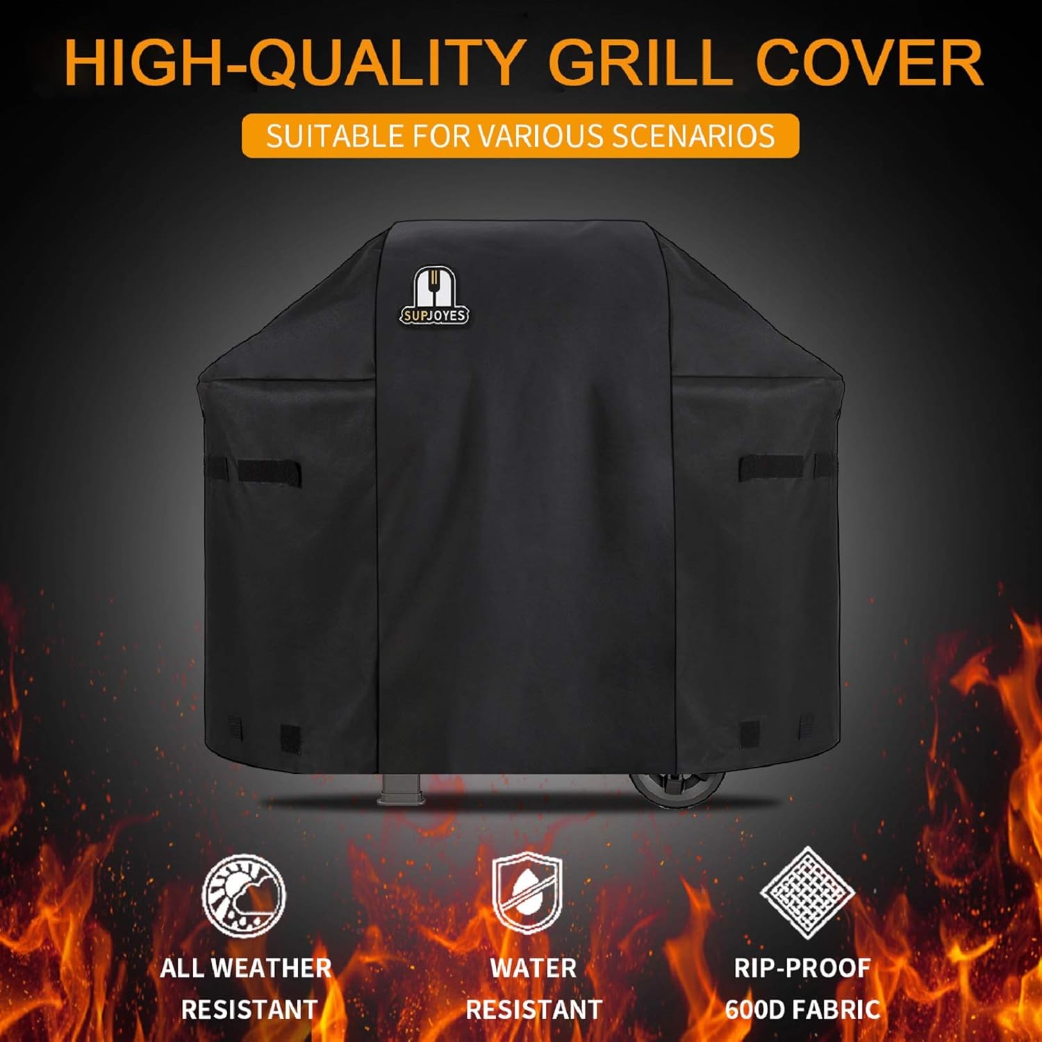 SUPJOYES Gas Grill Cover - Heavy Duty Waterproof Protection for Weber Spirit II 310 | 51 Inch