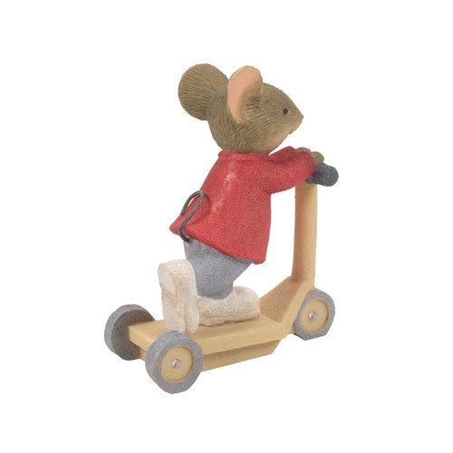 Enesco Tails with Heart Playground Fun Scooter Speed Mouse Figurine, 2.4 Inch, Multicolor