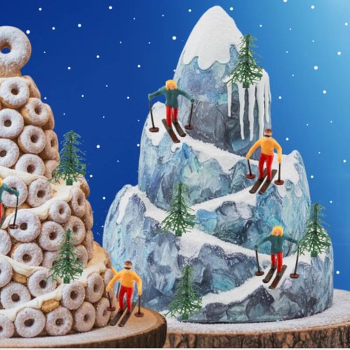 Evergreen Trees Winter Cake Topper Set - Perfect Decoration for Skiers | Festive Wonderland Theme