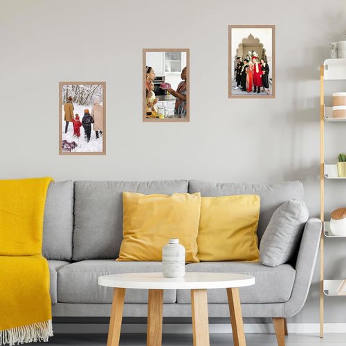 JCJMY 13x22 Picture Frame - Rustic Brown Wall Frame for Horizontal & Vertical Photos | 13x22 Gallery Display