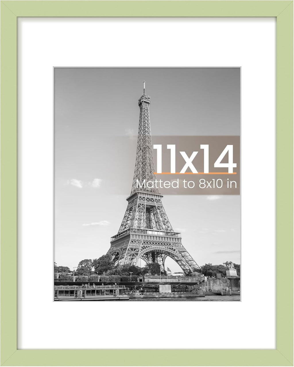 Upsimples 11x14 Picture Frame - Versatile Display for 8x10 Photos with Mat or 11x14 Without - Green, 1 Pack