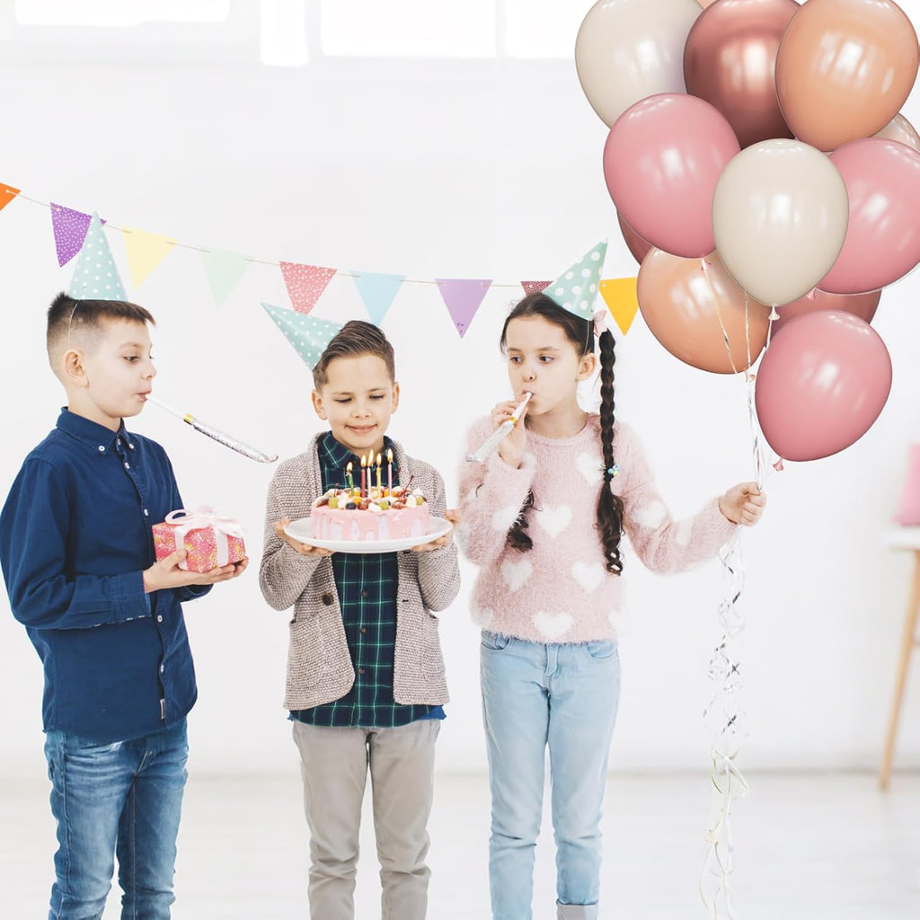 Regine Switzerland 68 Pcs Retro Pink Party Balloons - 12 Inch Dusty Pink & Metallic Rose Gold for Girls' Birthday & Baby Showers