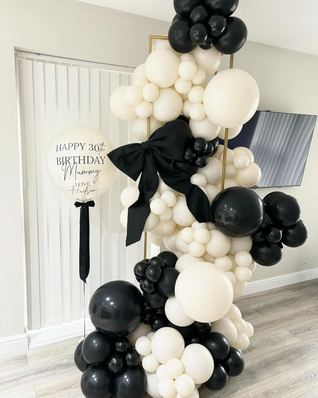 Skiennix 153Pcs Black & Sand White Balloons Garland Arch Kit - 18", 12", 10", 5" Sizes for Birthday & Wedding Decor