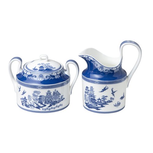 Grace Teaware Bone China Blue Willow Sugar And Creamer Set (2-Piece Set)