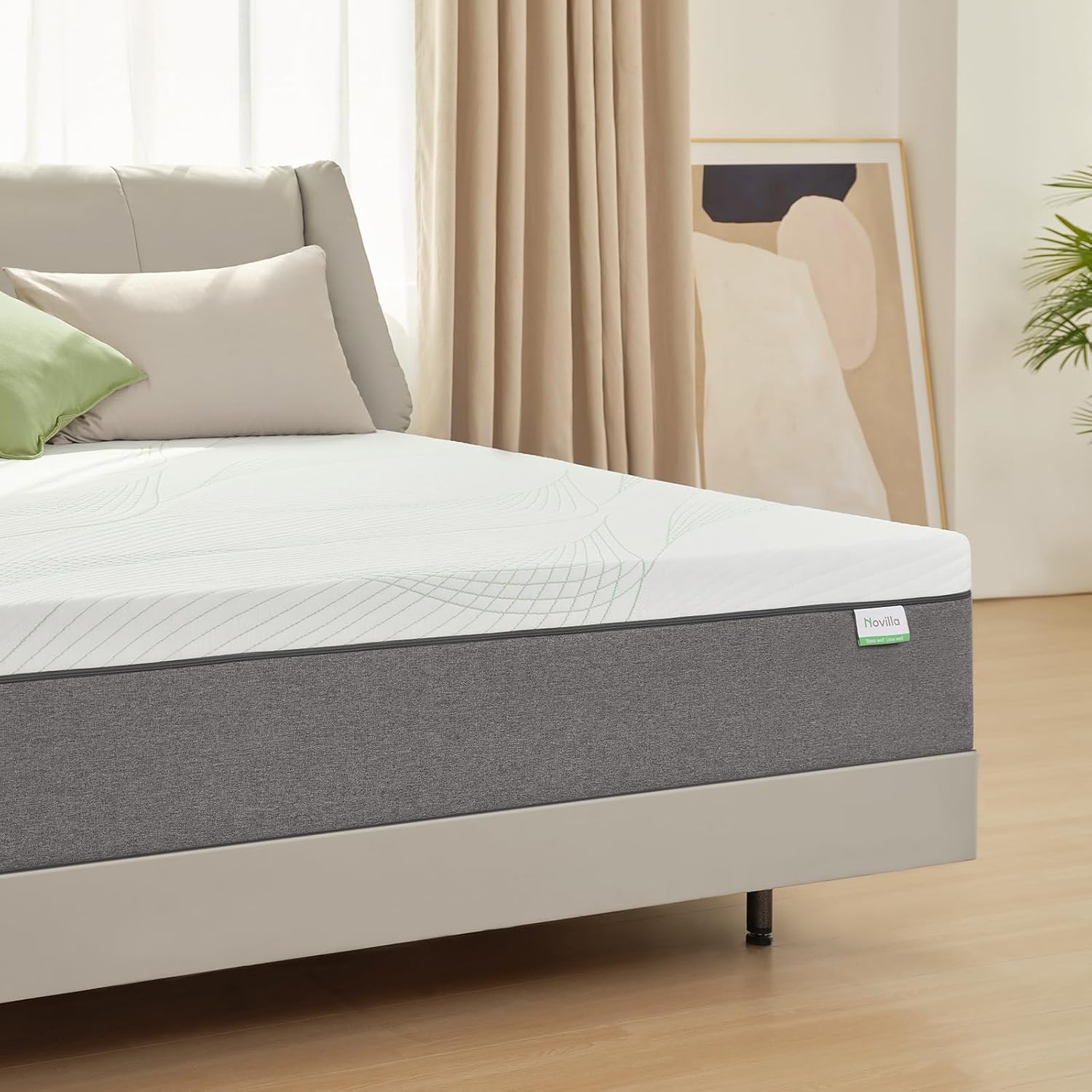 Novilla Queen Size Mattress - 10 Inch Gel Memory Foam for Plush Comfort & Pressure Relief | CertiPUR-US Certified