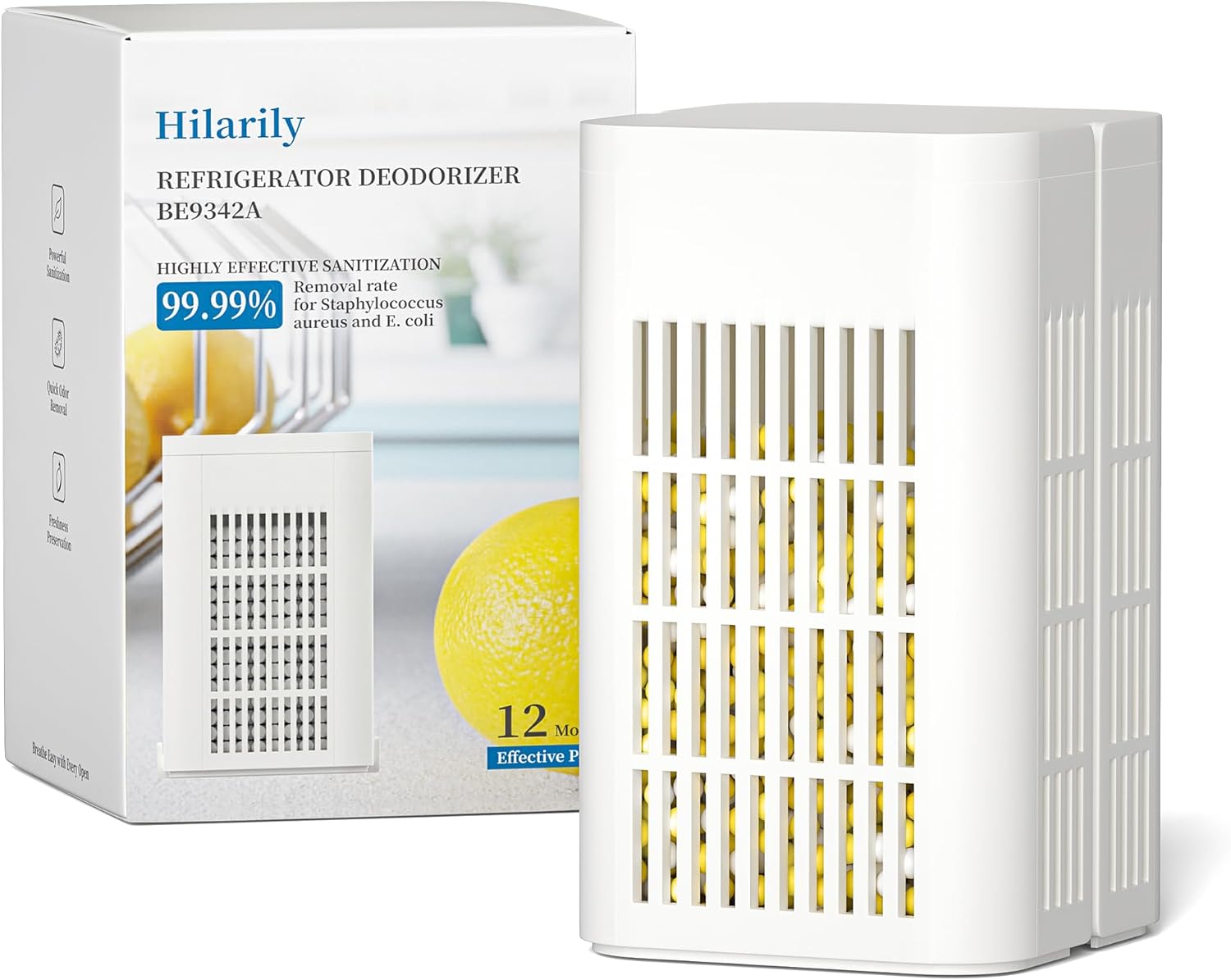 Skiennix Refrigerator Deodorizer - Long-Lasting Odor Eliminator for Freshness | 12 Months Supply