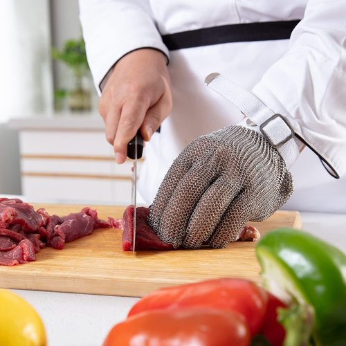 Dowellife Cut Resistant Chainmail Glove - Stainless Steel Mesh for Butcher & Kitchen Use | X Small