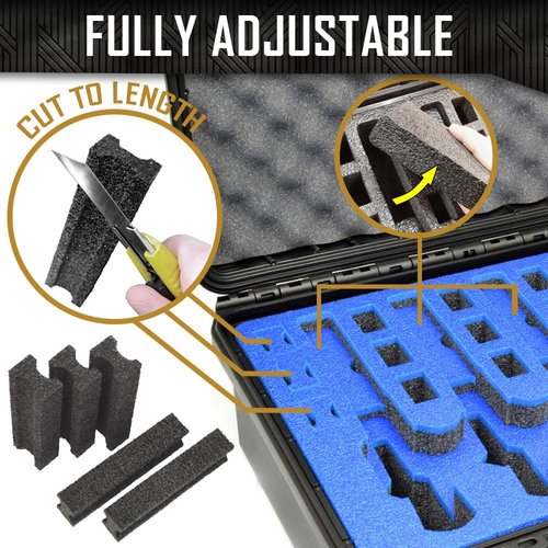 3 Pistol 12 Magazine + Accessories Storage Doro Waterproof Pistol Case with Custom MyCaseBuilder Foam Insert