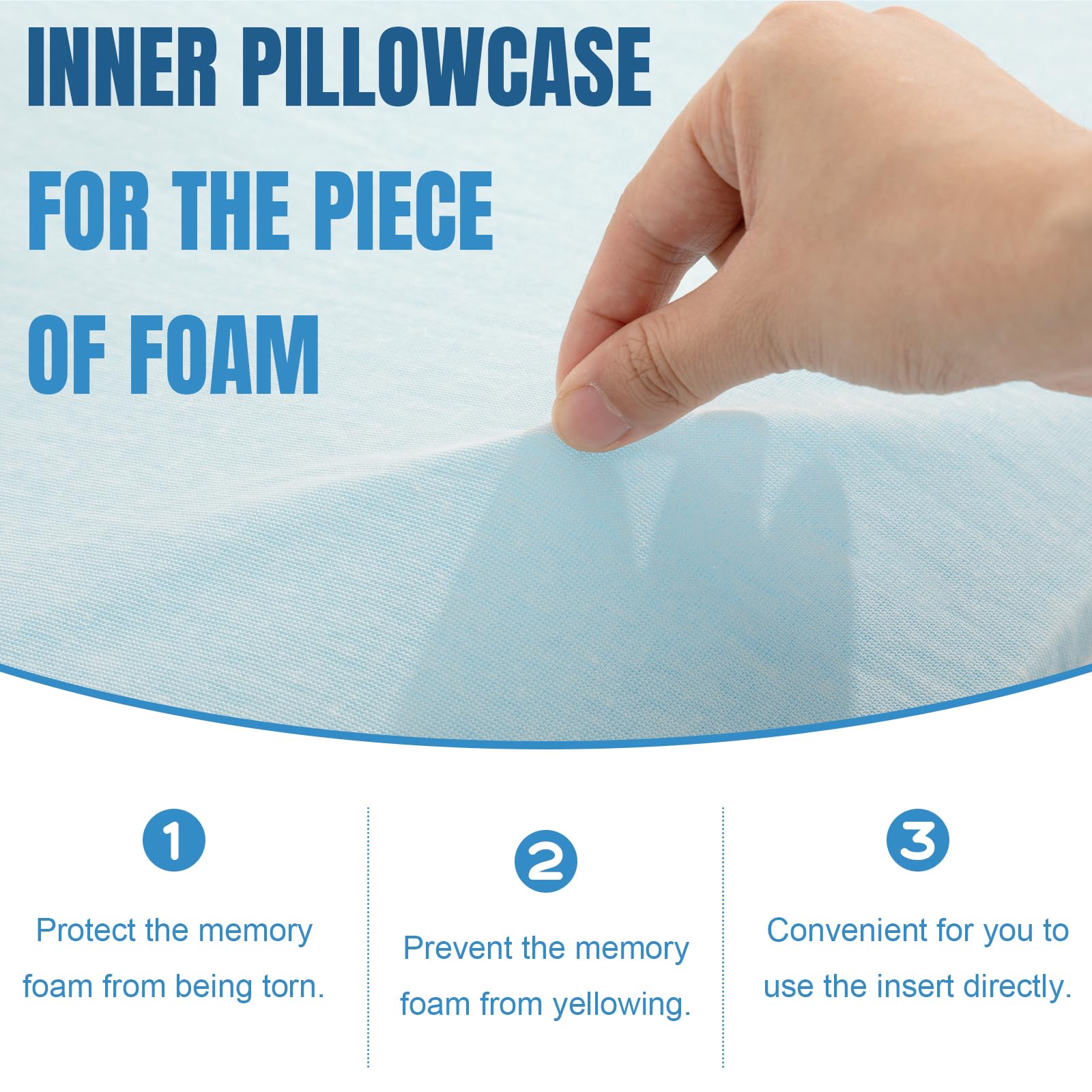 Beeveer 2 Pcs Adjustable Memory Foam Pillow, Thin Height 1.2'' Soft Insert Slim Flat Pillow for Neck Support Neck Pain Relief for Back, Side, Stomach Sleeper (23.6'' x 14.2''x 1.2'', Blue)