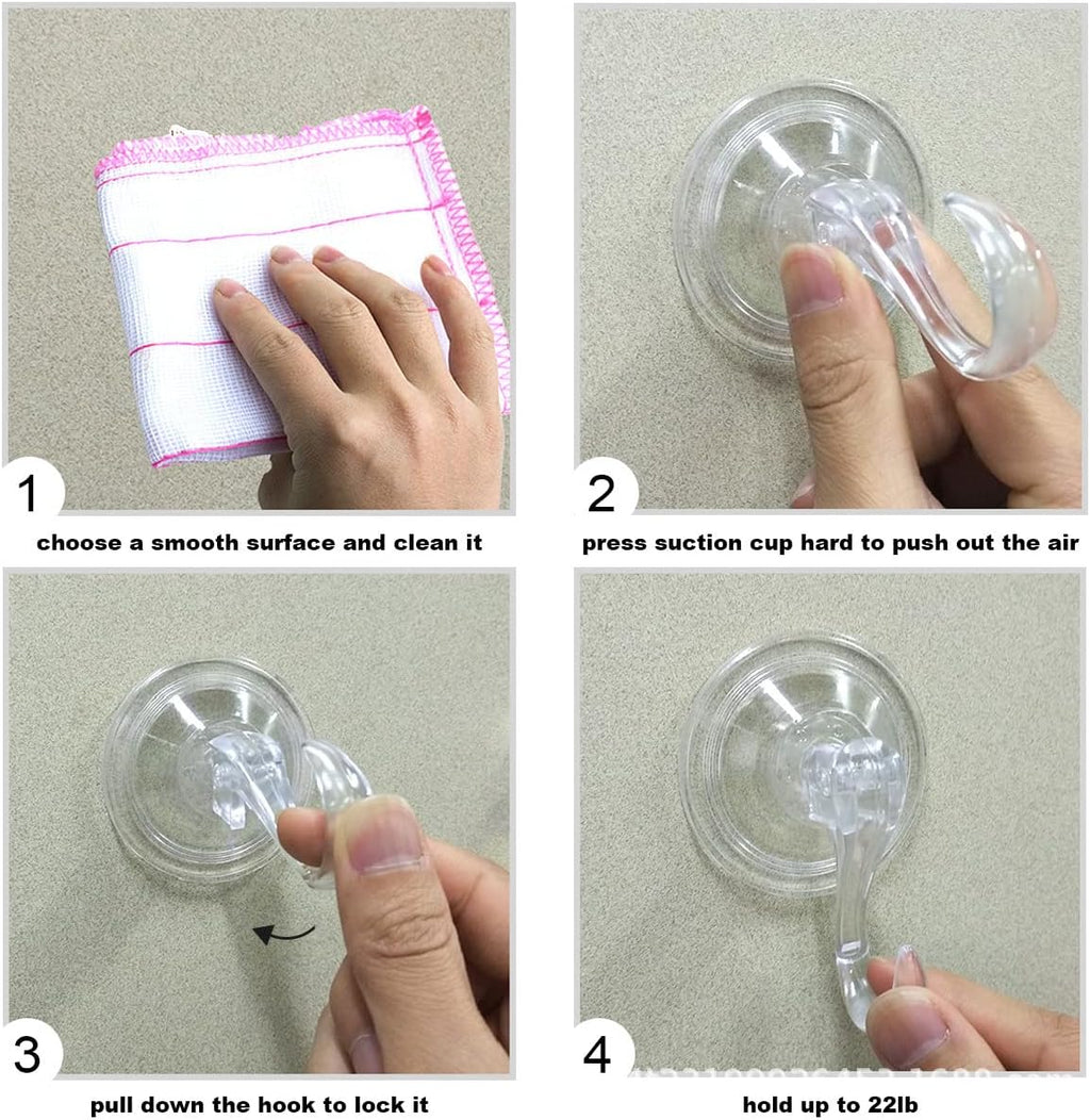 Skiennix Suction Cup Wreath Hanger - Large Clear Heavy-Duty Hooks for Windows, Tiles & Glass